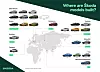 Infographic map showing Škoda models and their production sites across Europe.
