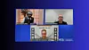 Split-screen livestream panel with three speakers and AMS branding on a blue Silicon Valley-style background.