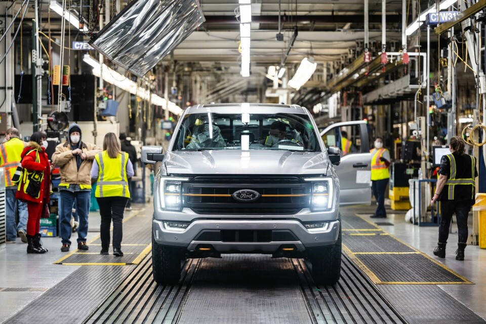 Ford 150 being produced at the OEM’s Dearborn Truck plant where data analytics and AI underpimn sustsinable production Ford 150 at Dearborn Truck
