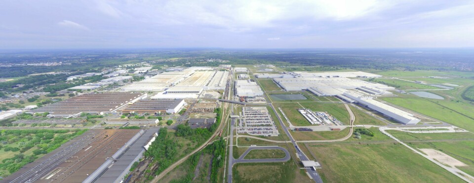 The Györ facility is also home to a large technical development centre supporting the wider VW group Audi Gyor aerial shot