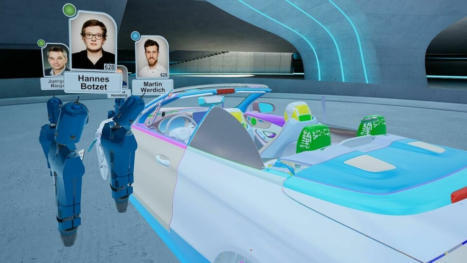 Wearing a VR headsets allows Daimler’s engineers to interact collaboratively with an engineering model in a fully immersive environment Daimler Collaboration
