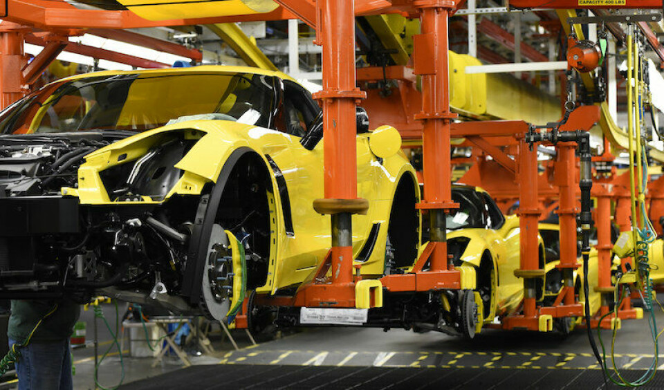 Standard bearers Corvette Build at GM Bowling Green Assembly