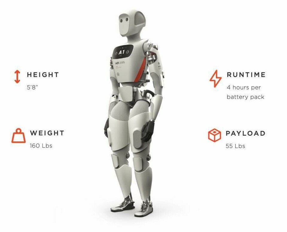 The Apollo robot is built to human size, measuring 5 feet 8 inches tall and weighing 160 pounds (72.6kg) and capable of lifting up to 55 pounds (25kg) Screenshot 2024-03-19 at 09.03.08