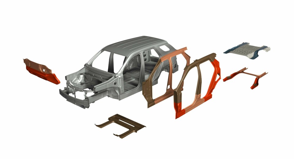 Multi part integrated BIW solutions and advanced steel grades support EV production ArcelorMittal INTENSIVE MPI EXPLODED VIEW_002HD_AMS