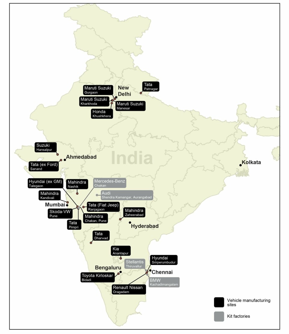 Indian automotive manufacturing locationsIndia’s well established automotive manufacturing footprint offers great potential to boost exports VehiclePlants&KitFactories