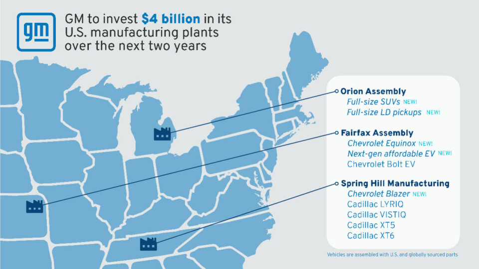 GM investing $4B in US plants over two years. GM investing $4B in US plants over two years.