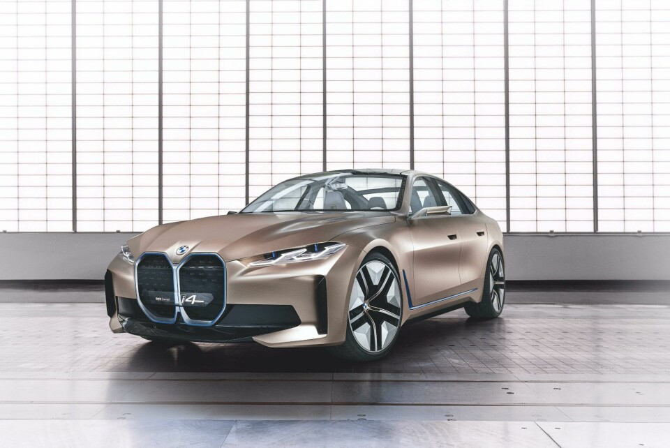 The forthcoming BMW i4 EV, at concept stage. P90384988_highRes_bmw-concept-i4-02-20