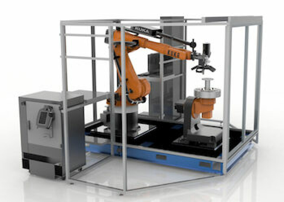 Layer upon layer With Robotic-Composite, an applicator is mounted on the arm of a five-axis robot with the workpiece on a dynamic fixture which can rotate and move vertically