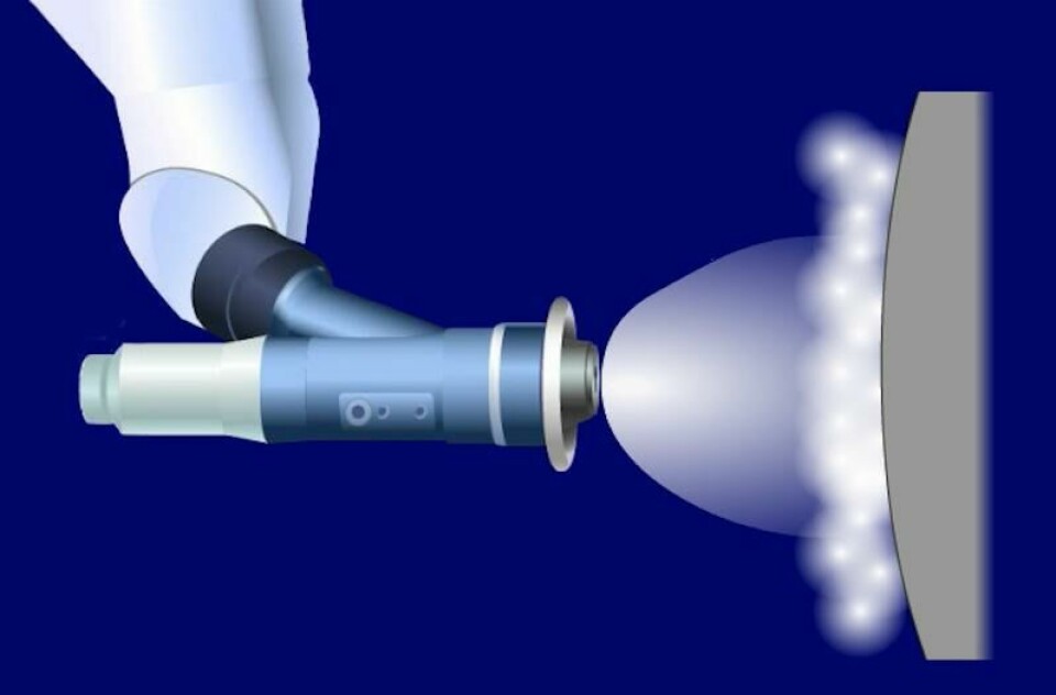 In the main, conventional air paint atomisers spray using aerodynamic force, painting the vehicle body with atomised particles. In the process, paint particles are scattered by as air ricochets off the vehicle body. The result is a coating efficiency of approximately 60 to 70%. Toyota paintshop atomiser section index