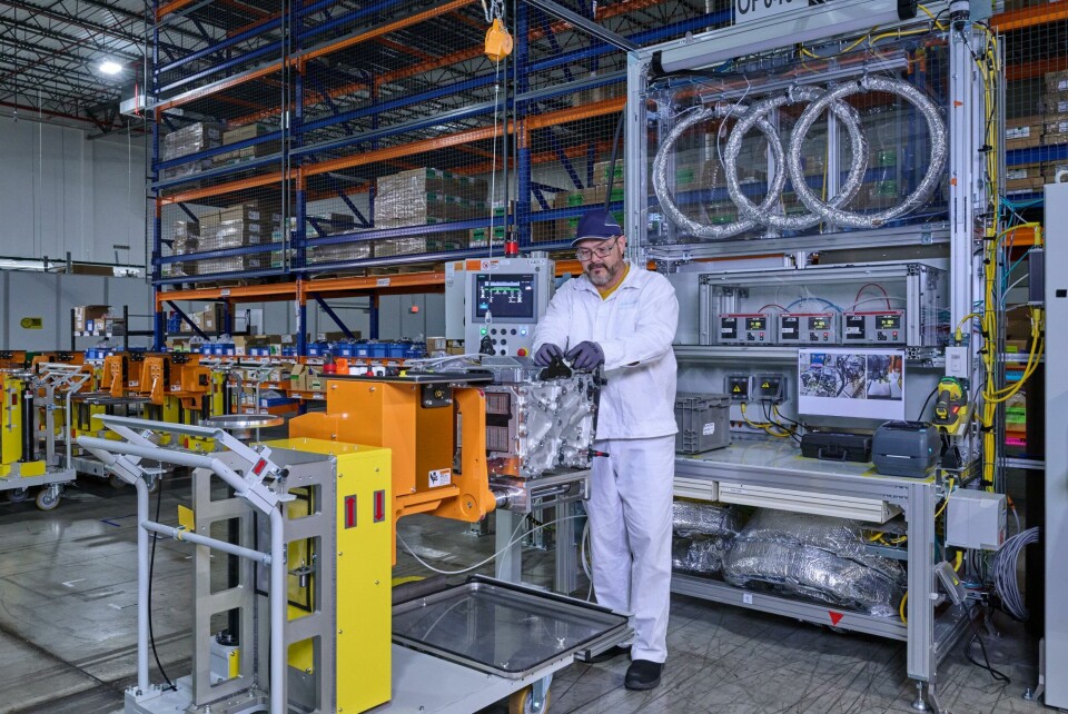 An employee tests a hydrogen fuel cell system at the GM-Honda Michigan plant An employee tests a hydrogen fuel cell system at the GM-Honda Michigan plant