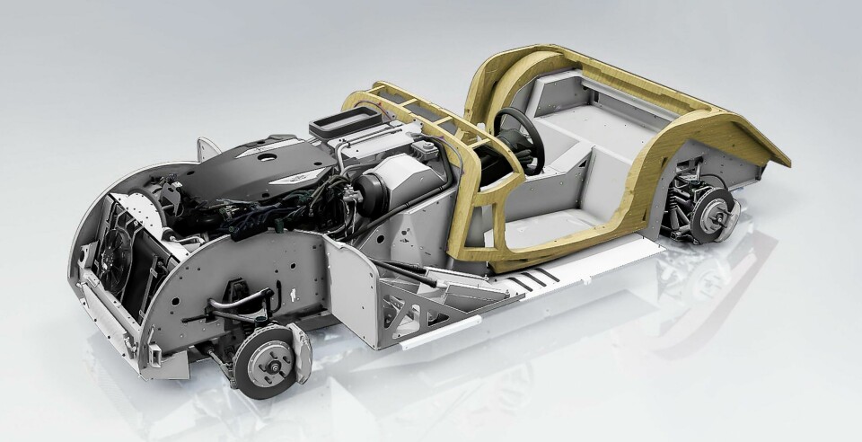 The Plus Six features a bonded and riveted aluminium platform that houses a turbocharged BMW straight six and an eight-speed ZF automatic transmission The Plus Six features a bonded and riveted aluminium platform that houses a turbocharged BMW straight six and an eight-speed ZF automatic transmission