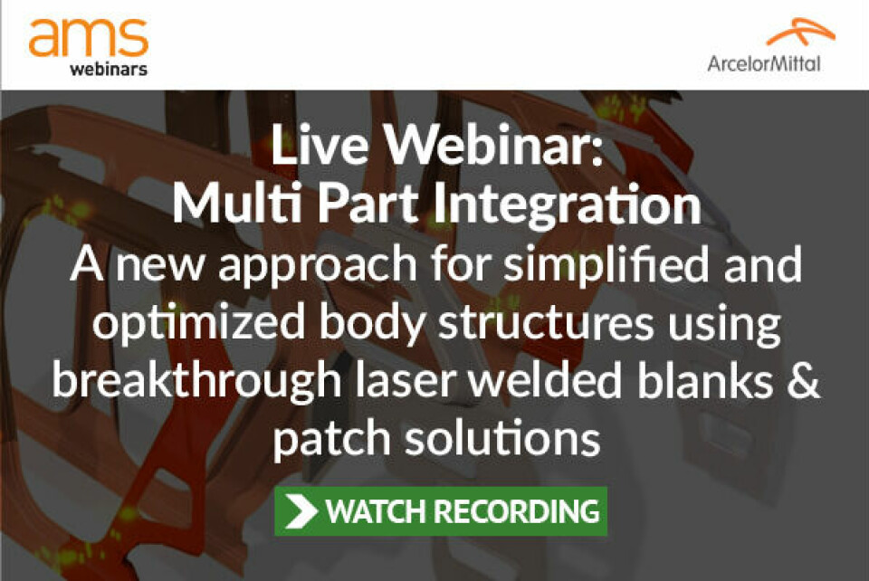 Watch recording: Multi Part Integration, a new approach for simplified and optimized body structures using breakthrough laser welded blanks & patch solutions Email Banner thank you email 600x400