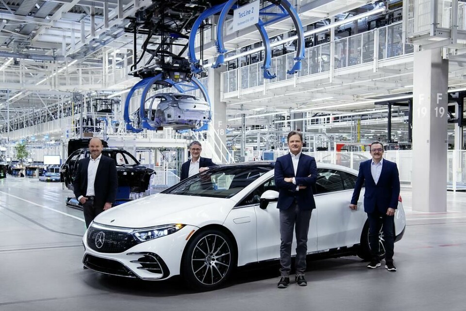 Start of EV productionMarkus Schäfer, pictured front left, pictured at the start of EQS electric vehicle production in 2021 at Factory 56 in Sindelfingen Markus Schaefer, start of EV production