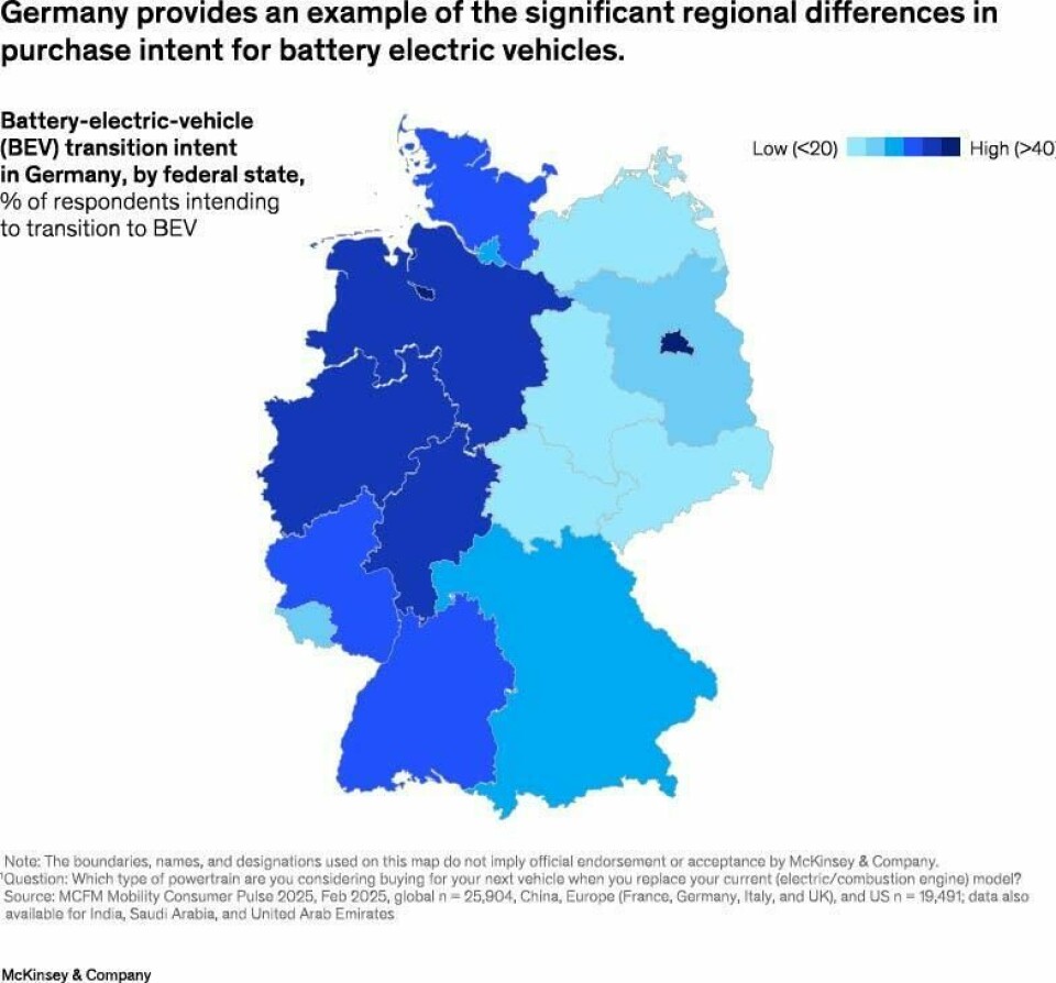 Exhibit 2 - Germany provides an example of the significant regional differences in purchase intent for battery electric vehicles. Exhibit 2 - Germany provides an example of the significant regional differences in purchase intent for battery electric vehicles.
