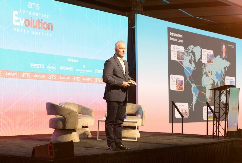 Chris Glover, Executive Vice President, America, Chattanooga Operations, Volkswagen speaking at AMS Evolution 2024Glover delved into the critical importance of flexibility in automotive manufacturing in an increasingly complex and uncertain production world Chris Glover speaking at AMS EVO 24